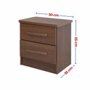 Ver imagem 3 de Mesa de Cabeceira 2 Gavetas com Tampo MDF Zeus Marrom