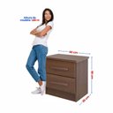 Ver imagem 6 de Mesa de Cabeceira 2 Gavetas com Tampo MDF Zeus Marrom