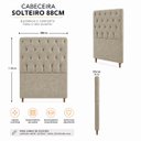 Ver imagem 7 de Cabeceira para Cama Solteiro Estofada Capitonê Luna Vilajo em Suede Crush Cappuccino – 0,88 m