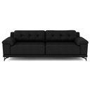Ver imagem 2 de Sofá Living 4 lugares 252cm Agostino Pés Design em Ferro Couro Preto G52 - Gran Belo
