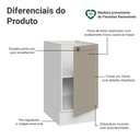 Ver imagem 3 de Balcão de Cozinha 40 cm 1 Porta (sem Tampo) Branco/Crema Vik Madesa