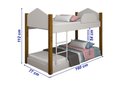 Ver imagem 2 de Beliche Infantil/juvenil Luiza Branco/mel com Pés de Madeira