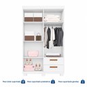 Ver mais imagens de Conjunto Quarto de Bebê Roupeiro Flórida + Cômoda Monique 100% MDF Yescasa