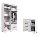 Ver imagem 4 de Conjunto Quarto de Bebê Roupeiro Flórida + Cômoda Monique 100% MDF Yescasa