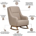 Ver imagem 4 de Poltrona de Amamentação com Balanço Base Nina Fábula D02 Bouclê Marrom Claro B-122 - Lyam Decor