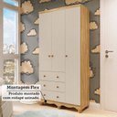 Ver imagem 7 de Quarto Infantil com Guarda-Roupa 4 Portas e Cômoda 1 Porta 100% MDF Mimo Espresso Móveis