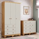 Ver imagem 1 de Quarto Infantil com Guarda-Roupa 4 Portas e Cômoda 1 Porta 100% MDF Mimo Espresso Móveis