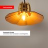 Luminária Pendente Madeira Rustico Prato Aletado Pequeno Cor:marfim - 5