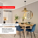 Ver imagem 3 de Luminária Pendente Madeira Rustico Prato Aletado Pequeno Cor:marfim