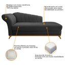 Ver imagem 4 de Kit Diva Recamier Vanessa 140cm Lado Direito e 01 Poltrona Laura Linho Adj Decor Cinza Escuro