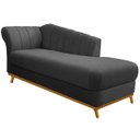 Ver imagem 6 de Kit Diva Recamier Vanessa 140cm Lado Direito e 01 Poltrona Laura Linho Adj Decor Cinza Escuro