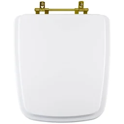 Tampa De Vaso Sanitario Poliester Boss Branco Para Bacia Incepa Com Ferragem Dourada - 1