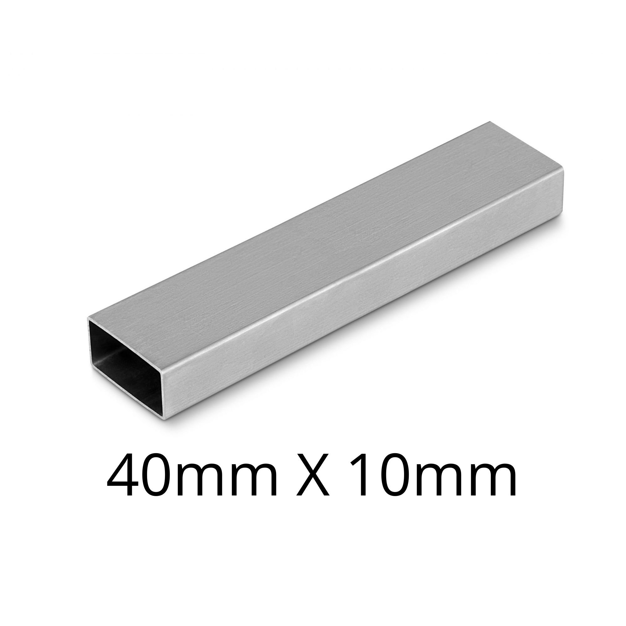 Tubo Metalon Retangular - 40mm X 10mm - Polido - 10cm