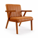 Ver imagem 4 de Kit 2 Poltronas Serena Pés Madeira Maciça para Sala de Estar ou Tv Tecido Courino Moderna Decorativa