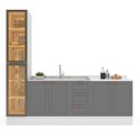 Ver imagem 6 de Cozinha Pérola com Rodapé e Cristaleira com LED 3 Peças 240 cm Yescasa Branco