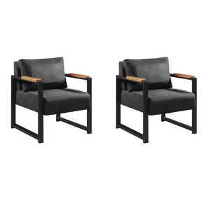 Kit 2 Poltronas Decorativa para Sala Recepção Estilo Industrial Ipanema