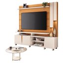 Ver imagem 1 de Estante Home Theater Virtus Cinamomo Off White com Mesa de Centro Sky com Tampo de Vidro Off White