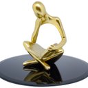 Ver imagem 2 de Kit Enfeite Decorativo Figura Abstrata Homem Pensador Reflexão Ampulheta Decoração Ambientes - Kit a