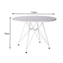 Ver imagem 3 de Mesa De Jantar Com 4 Cadeiras Pretas Tampo Redondo Branco 110Cm Base Ferro Branco Cor: Preto