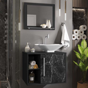 Ver imagem 1 de Conjunto Gabinete e Espelheira Grenoble Preto Fosco Nero