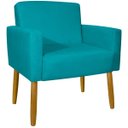 Ver imagem 4 de Poltrona Hope Decorativa Confortável para Sala Quarto Recepção Tecido Suede Pés Palito