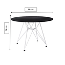 Ver imagem 2 de Mesa Eiffel Redonda 90cm Tampo de Madeira Preto com Base de Ferro Branco