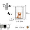 Portãozinho Grade Segurança Pet Ou Bebê Extensor Prata - 4