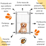 Portãozinho Grade Segurança Pet Ou Bebê Extensor Prata - 2