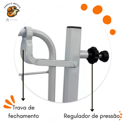 Portãozinho Grade Segurança Pet Ou Bebê Extensor Prata - 3