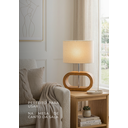 Ver imagem 4 de Luminária Abajur de Mesa Wood em Madeira Moderno Premium