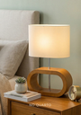 Ver imagem 2 de Luminária Abajur de Mesa Wood em Madeira Moderno Premium