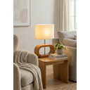 Ver imagem 1 de Luminária Abajur de Mesa Wood em Madeira Moderno Premium