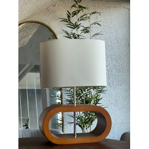 Luminária Abajur de Mesa Wood em Madeira Moderno Premium