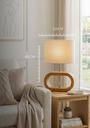Ver imagem 7 de Luminária Abajur de Mesa Wood em Madeira Moderno Premium