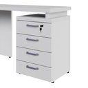 Ver imagem 7 de Mesa em L com Gaveteiro Organizador 4 Gavetas 150cm Cinza F5 Office