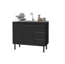 Ver imagem 1 de Gabinete de Cozinha MDP 0,94m Preto:Preto