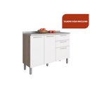 Ver imagem 1 de Balcão Cozinhas Itatiaia Star SEM TAMPO - 3 Portas e 2 Gavetas - Aveiro c/ Branco