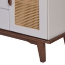 Ver imagem 5 de Cômoda 4 Gavetas 1 Porta Ratam 100% Madeira Maciça Branco/Castanho