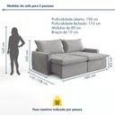 Ver imagem 3 de Sofá Cama Reclinável sem Caixa 180cm Sevilha