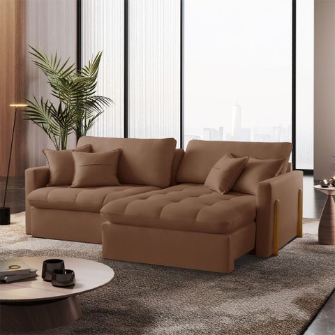Sofá Cama Lisboa Retrátil e Reclinável 260cm Braço 10cm Meu Sofá Online