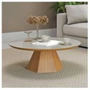 Ver imagem 1 de Mesa de Centro Pe Hexagonal 90cm Mdf Off White Freijó