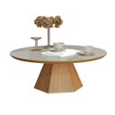 Ver imagem 2 de Mesa de Centro Pe Hexagonal 90cm Mdf Off White Freijó