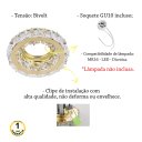 Ver imagem 3 de 12 Spot De Cristal Dourado K9 Inox Embutir Redondo Lup62