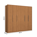 Ver imagem 3 de Guarda Roupa Casal 6 Portas Camarão com 4 Gavetas 259x232cm Elegance Canela