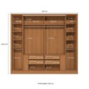 Ver imagem 3 de Guarda-Roupa Casal 6 Portas Camarão 4 Gavetas Elegance Marrom/Canela