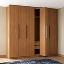 Ver imagem 1 de Guarda Roupa Casal 6 Portas Camarão com 4 Gavetas 259x232cm Elegance Canela