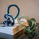 Ver imagem 3 de Peça Decorativa de Vidro Azul 20cm Lr0012 Btc