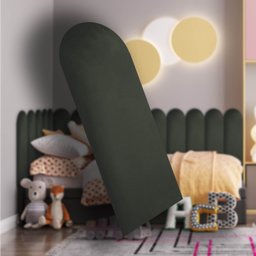 Kit 16 Placas Cabeceira Nuvem Estofada para Cama Box - Módulo 20 Cm X 60 Cm:verde - 2