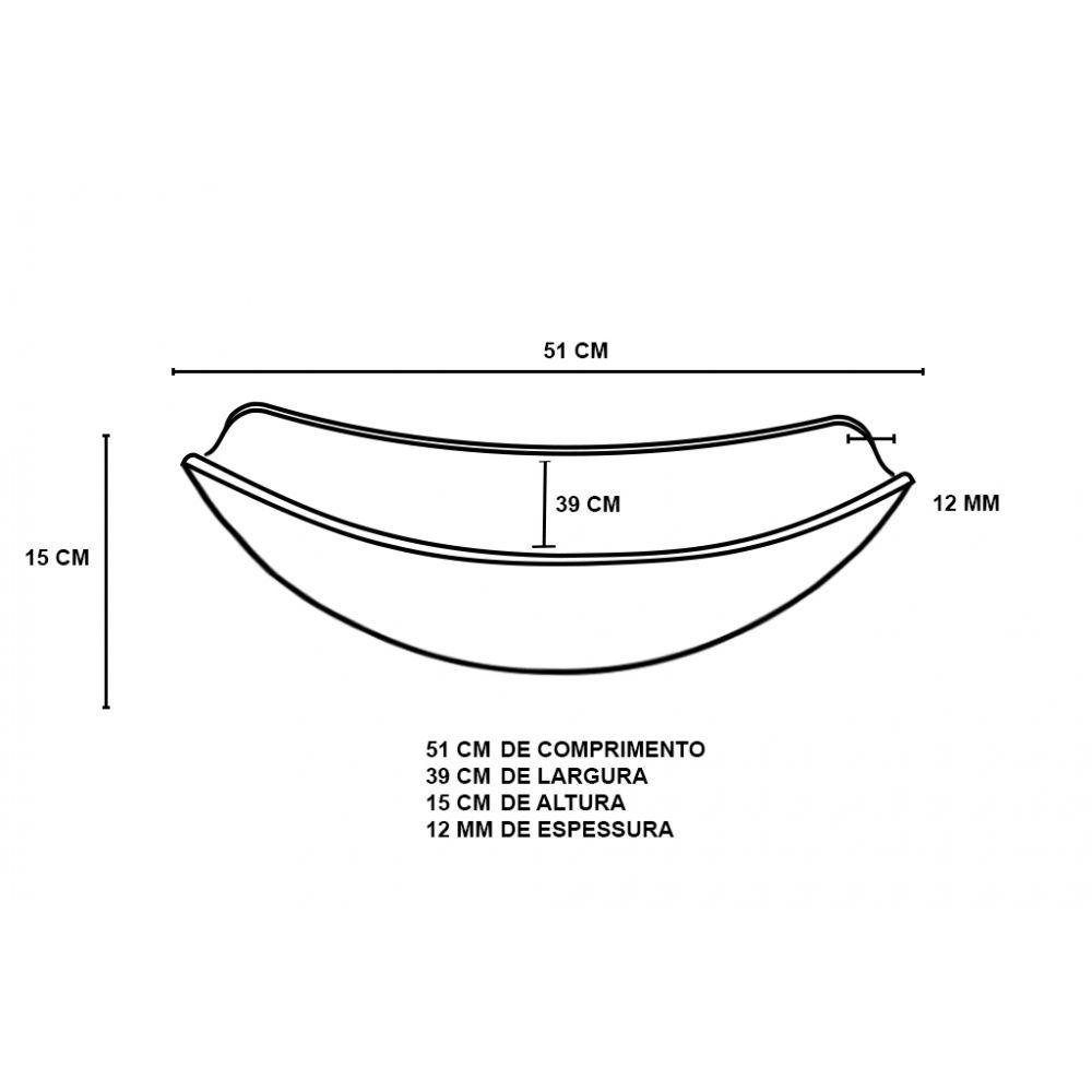 Cuba de Vidro Oval Chanfrada 51cm Incolor - 2