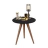 Conjunto Mesa Lateral de Apoio Retrô Pés Palito Preto - Quality Móveis - 3